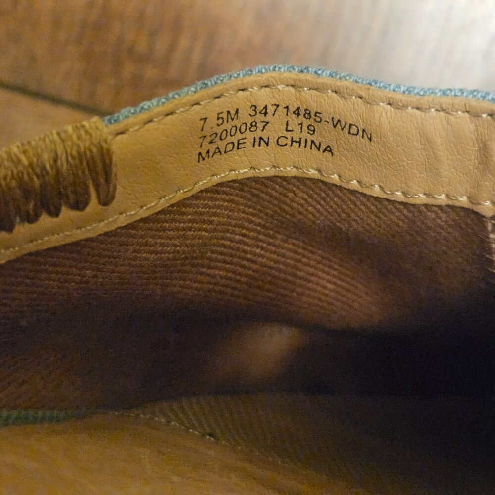 Frye and Co Fenn Washed Denim Mule Point Toe Slides Size 7.5" - Picture 4 of 5